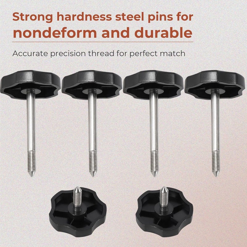 BHB Store 6PCS Soft Top Door Surround Knob Window Frame Knobs Kits with Pins Compatible with Jeep Wrangler JK 2007-2018 Jeep Wrangler TJ 1997-2000 Black 2 Short + 4 Long - Image 5